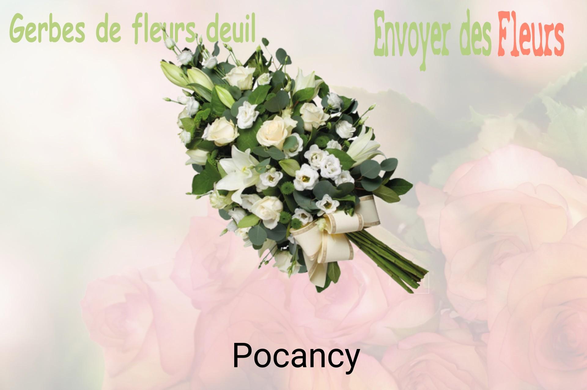 Gerbe de fleurs de deuil livrée à Pocancy